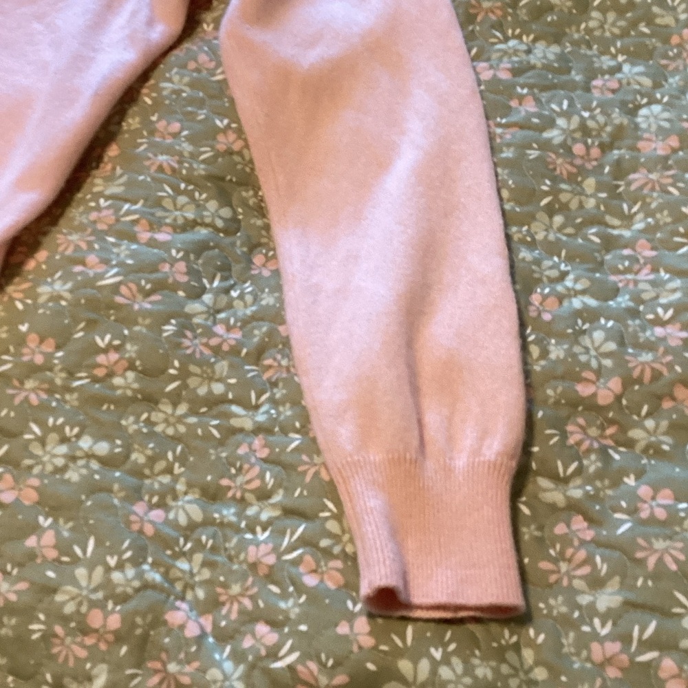 J. Crew Elegant Light Pink Cashmere Crew Neck Sweater L - Picture 2 of 8
